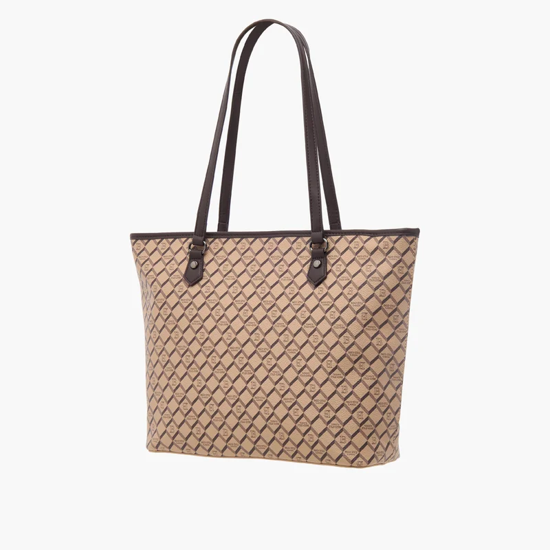 BAGCO Monogram Print Tote Bag for Women